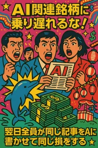 「AI関連銘柄に乗り遅れるな！」と全員が叫び、翌日全員が同じ記事をAIに書かせて同じ損をする。